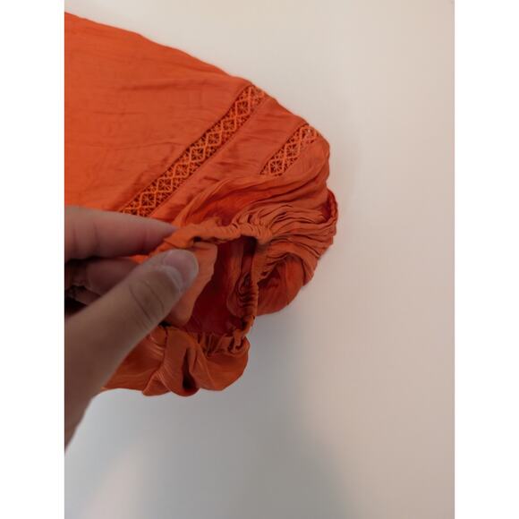 Maje Crinkle-effect satin crop top Orange Size L - Picture 5 of 15